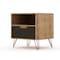 Manhattan Comfort Rockefeller 1.0 Nightstand, Nature and Textured Grey 101GMC7 - alternate 5